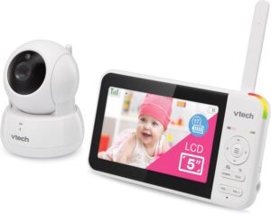 VTech VM924 Video Baby Monitor with Camera, Pan&Tilt, Baby Monitor with 5" LCD Screen,Up to 17 Hrs Battery Life,1.33x Zoom,Night Vision,300m Long Range,Soothing Sounds,2-Way Talk,Secured Transmission